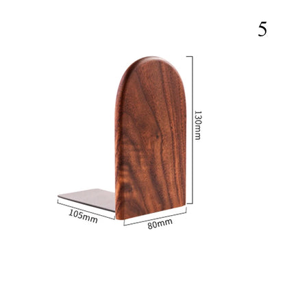 Natural Wood Bookends Desktop Bookshelf Decor Office Home