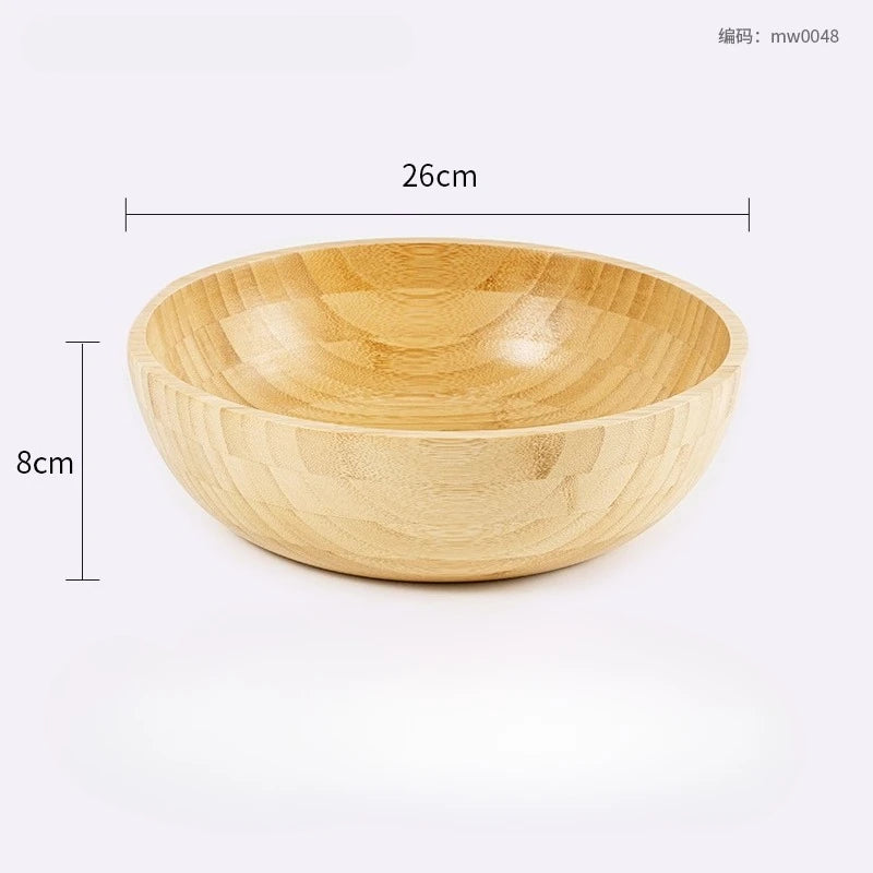 Natural Bamboo Salad Bowl Fruit Bowl Eco Friendly Kitchen Decor
