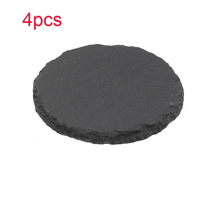 Natural Slate Stone Coaster Japanese Style Round Square Home Decor