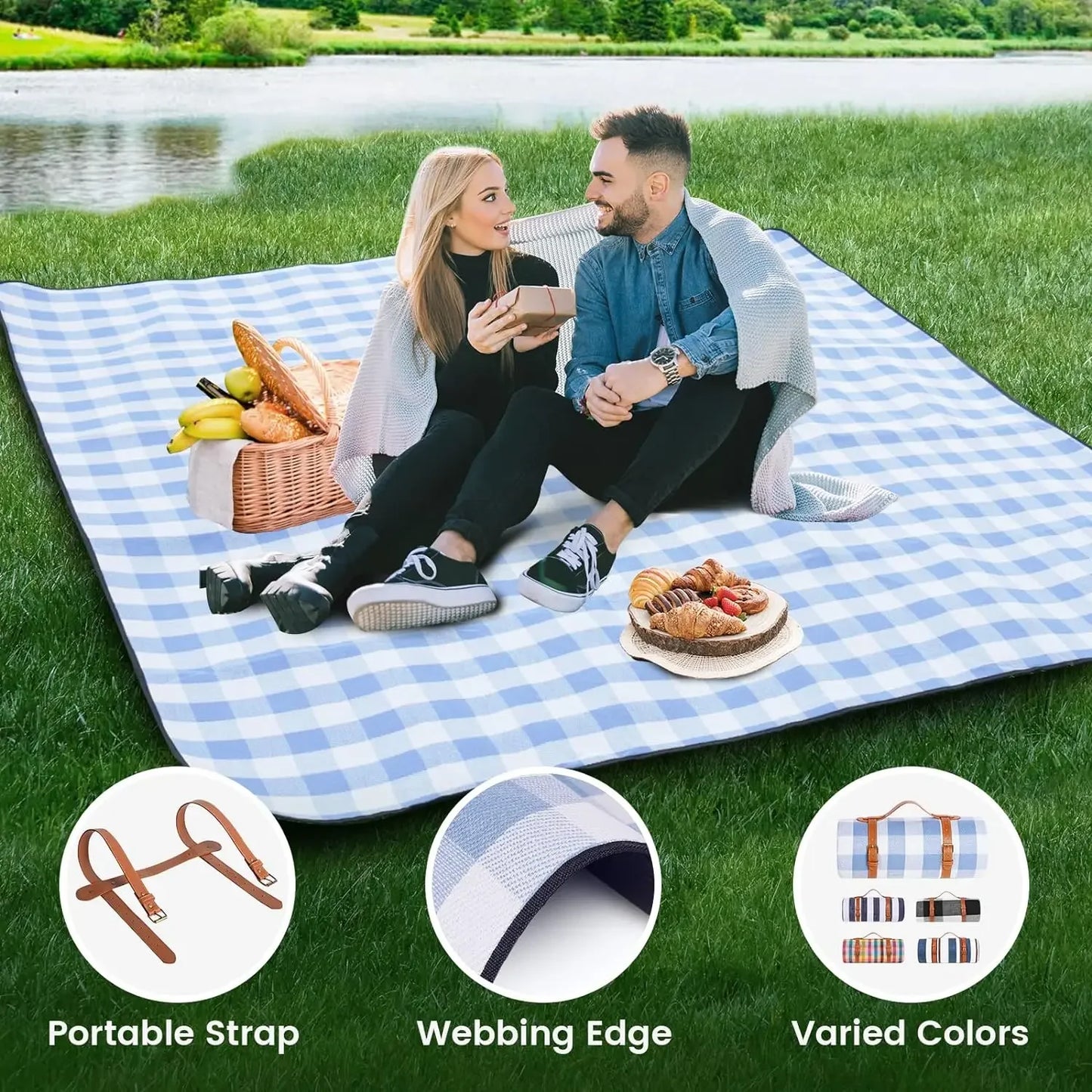 Extra Large Waterproof Foldable Picnic Blanket Outdoor Beach Mat Home Decor