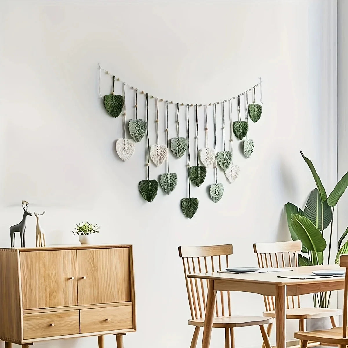 Modern Boho Macrame Feather Wall Hanging Woven Tapestry Home Decor