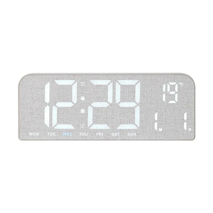 Digital Wooden Wall and Desk Clock LED Countdown Dual Alarm Temperature Display Home Decor