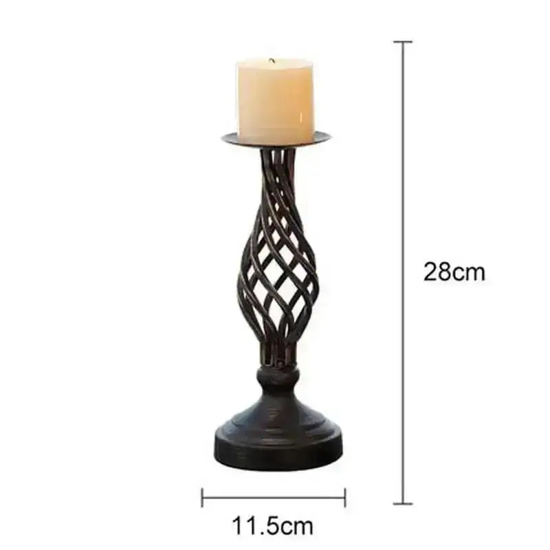 Glass Hurricane Pillar Candle Holder Retro Dining Table Decor