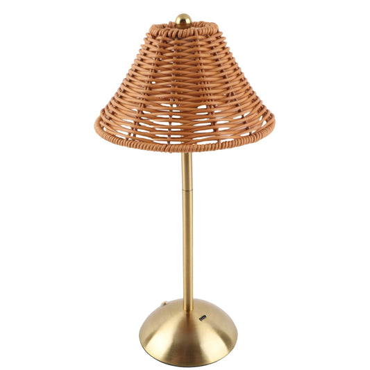 Rattan Weave Rechargeable Table Lamp Dimmable LED Cordless Home Decor
