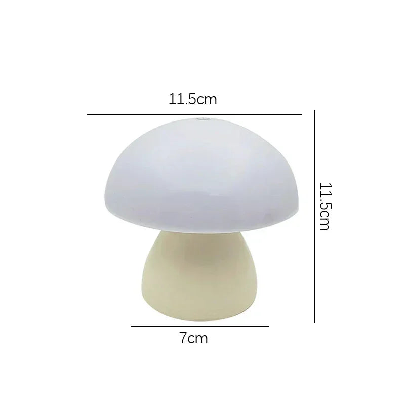 Mushroom Table Lamp LED Touch Dimming USB Rechargeable Bedside Ambient Light