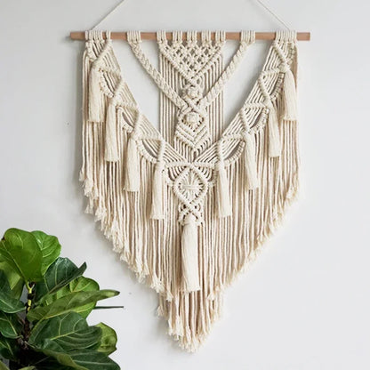 Macrame Woven Wall Hanging Boho Geometric Art Tapestry Home Decor