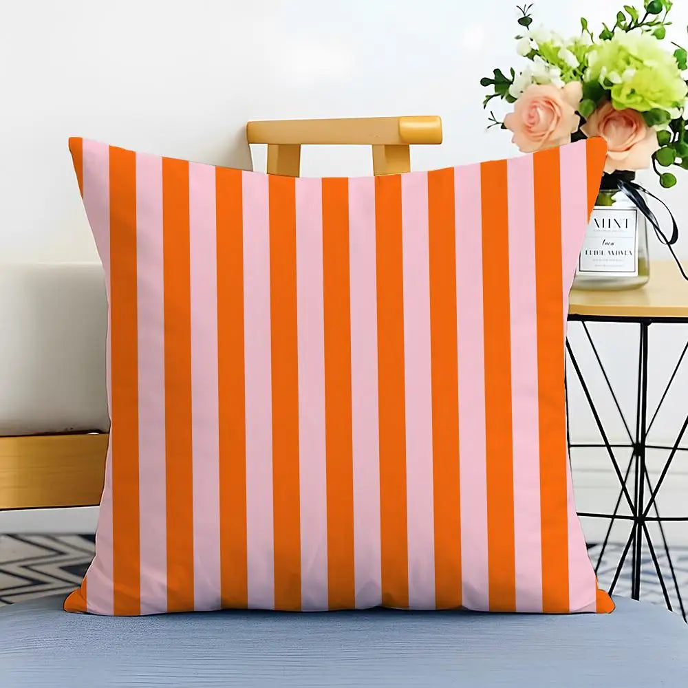 Bold Vertical Stripe Linen Cushion Cover Casual Sofa Bed Decor