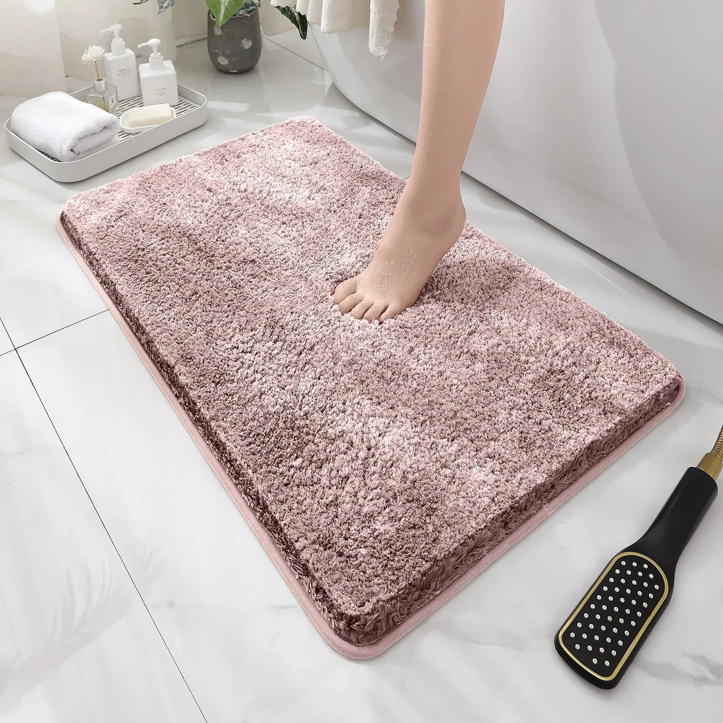 Plush Anti-Slip Bathroom Floor Mat Soft Absorbent Bath Mat Home Decor