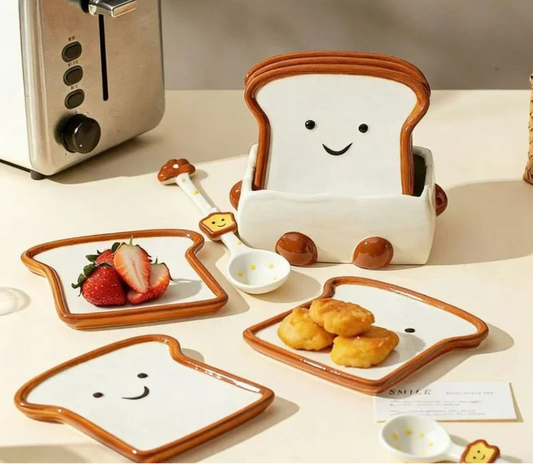 Toast Shaped Ceramic Seasoning Dish Cute Snack Plate Sushi