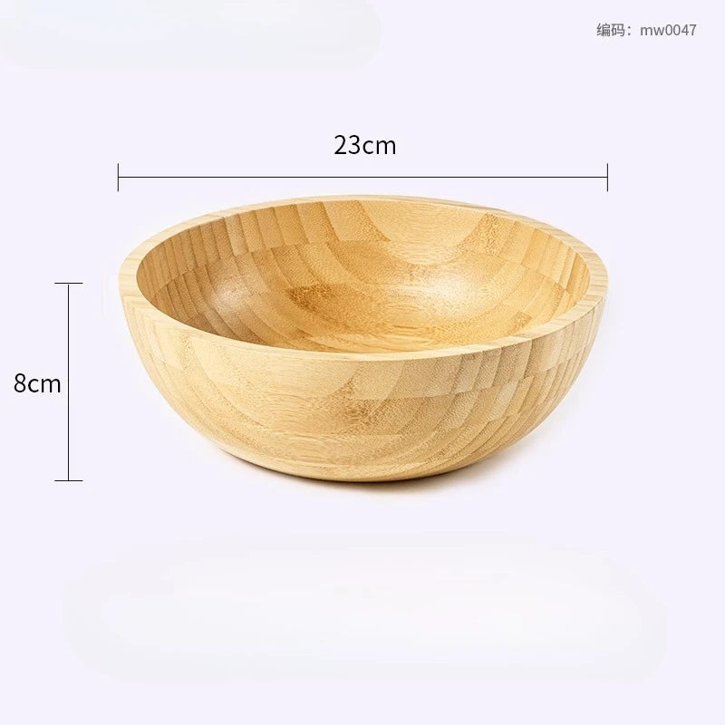Natural Bamboo Salad Bowl Fruit Bowl Eco Friendly Kitchen Decor