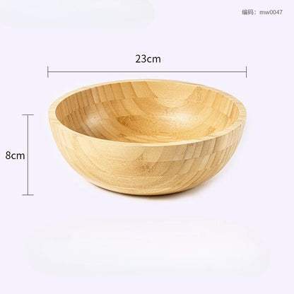 Natural Bamboo Salad Bowl Fruit Bowl Eco Friendly Kitchen Decor