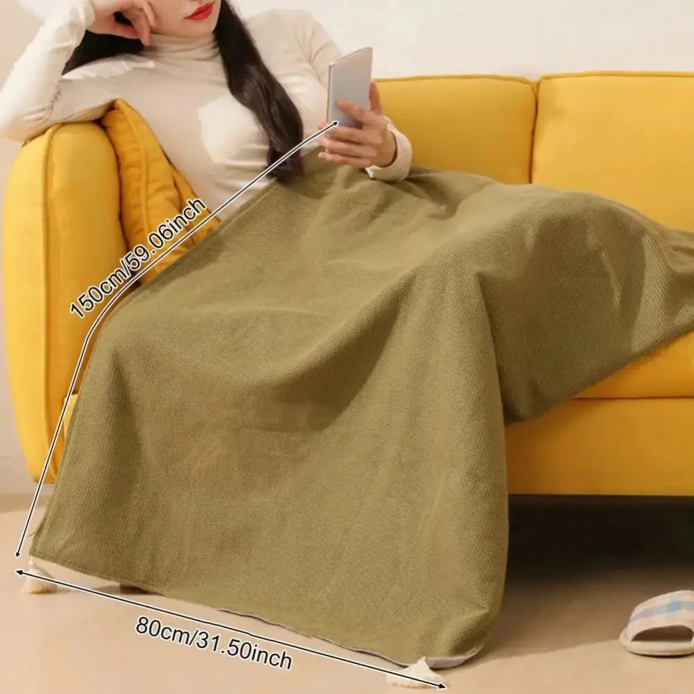 USB Heated Wearable Blanket 3 Heat Levels Washable Warm Shawl Home Office