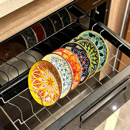 Bohemian Ceramic Plate Set 6 Pieces Dining Serving Dishwasher Safe