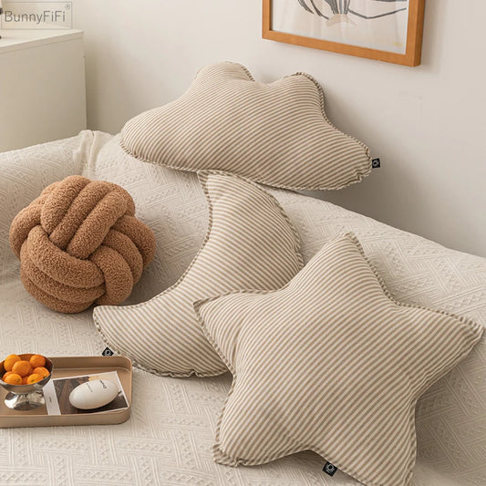 Plush Shape Pillow Cloud Star Moon Knot Sugar Kids Room Decor