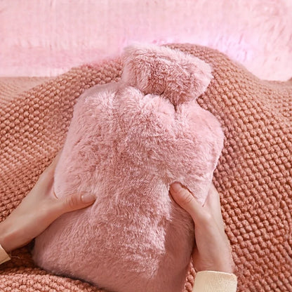 Plush Cover Hot Water Bottle 1L and 2L Leak-Proof Warm Winter Comfort Home Decor