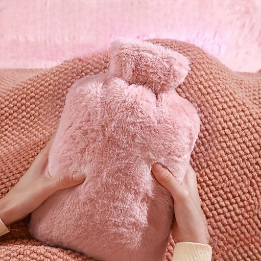 Plush Cover Hot Water Bottle 1L and 2L Leak-Proof Warm Winter Comfort Home Decor