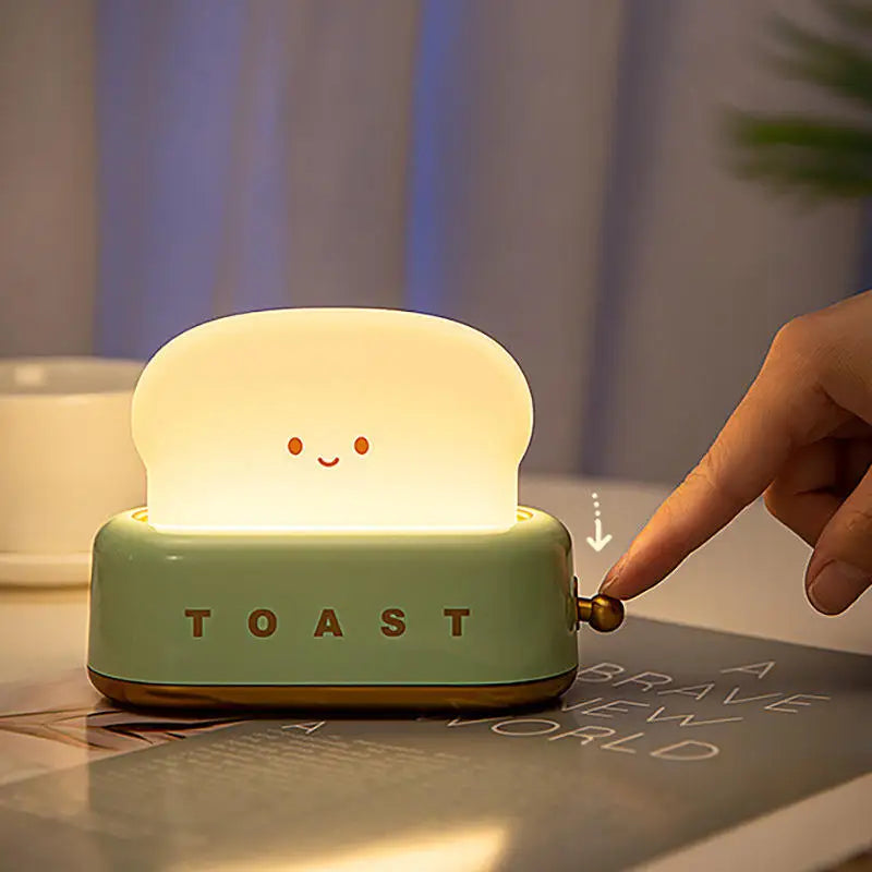 Bread Shaped Night Light Rechargeable Touch Bedside Lamp Bedroom Decor
