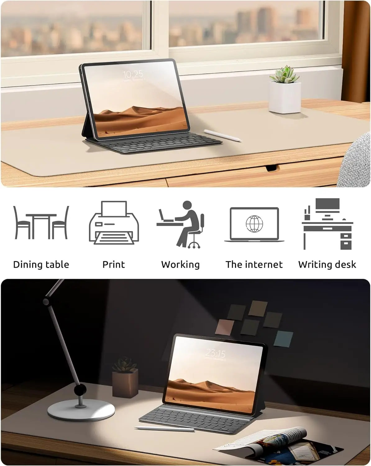 Non-Slip PU Leather Desk Pad Protector Large Office Desk Mat Home Decor