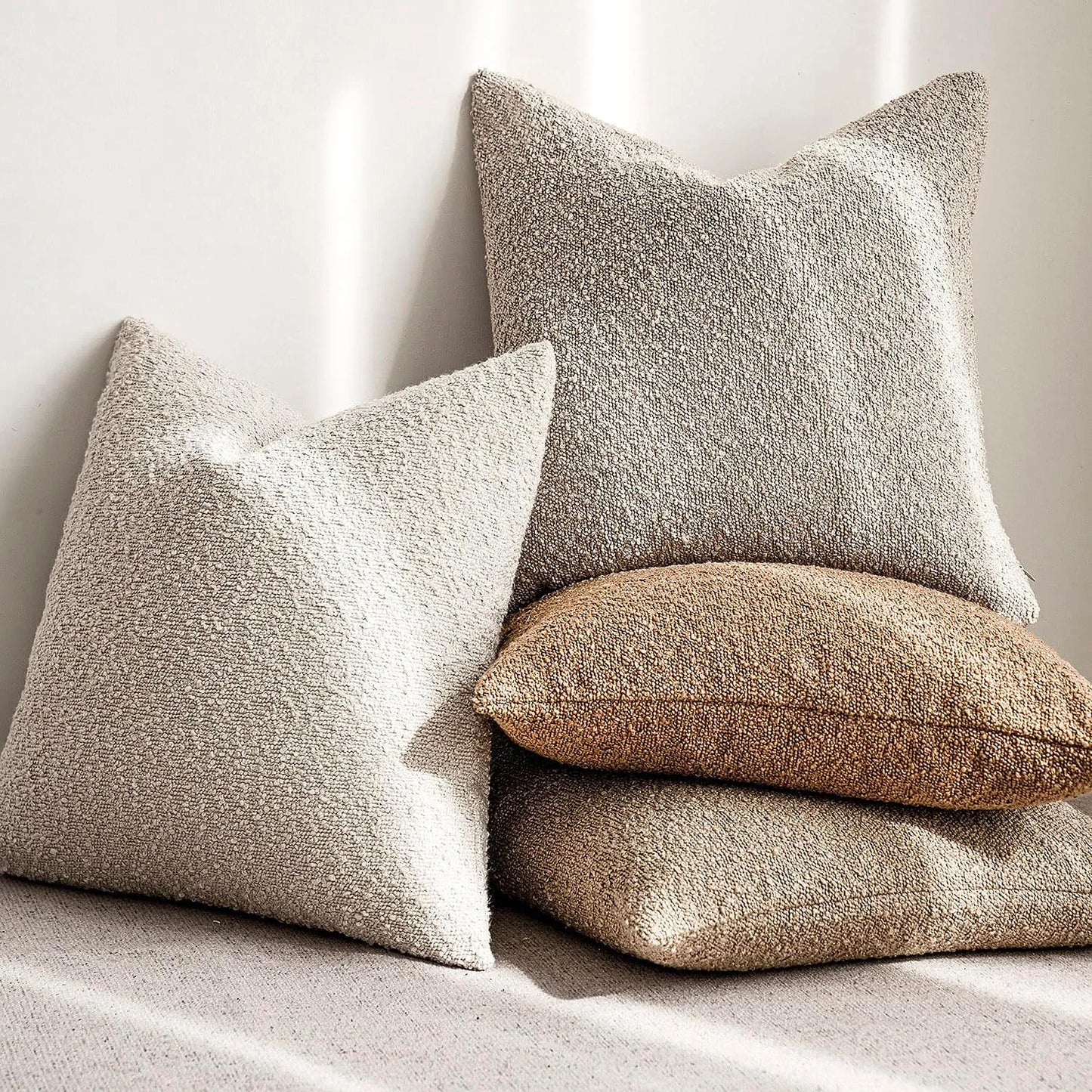 Bouclé Textured Cushion Cover Soft Looped Sofa Pillow Cover Home Decor