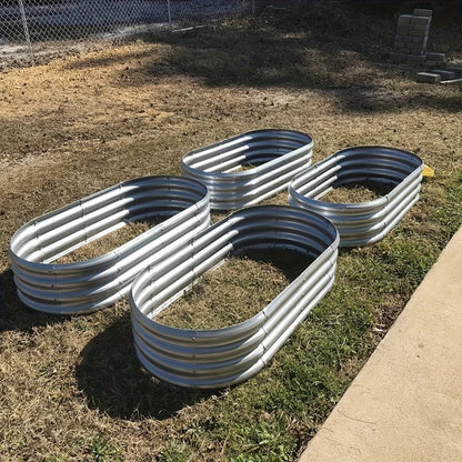 Galvanized Raised Garden Bed Oval Large Metal Planter Outdoor