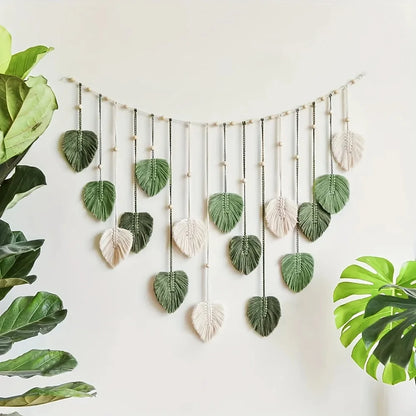 Modern Boho Macrame Feather Wall Hanging Woven Tapestry Home Decor