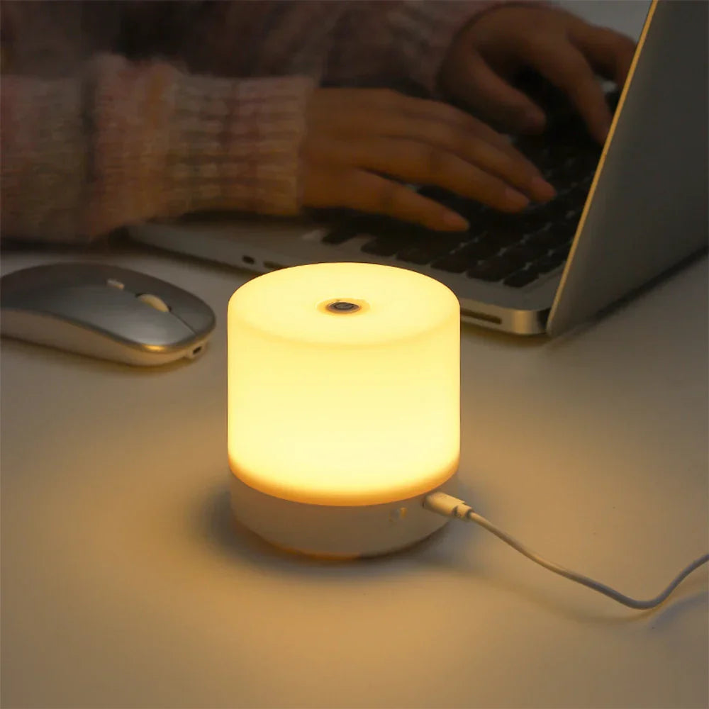 Compact LED Night Light USB-C Rechargeable Touch Dimming Bedside Lamp Home Decor