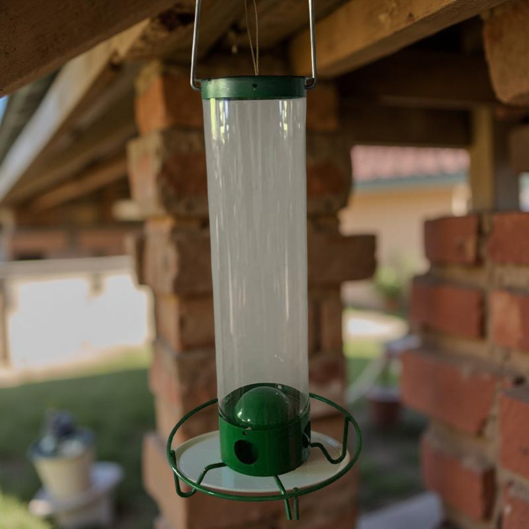 Squirrel Proof Bird Feeder Metal Tube Hanging Outdoor Garden Backyard