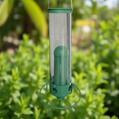 Squirrel Proof Bird Feeder Metal Tube Hanging Outdoor Garden Backyard