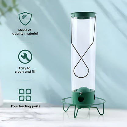 Squirrel Proof Bird Feeder Metal Tube Hanging Outdoor Garden Backyard
