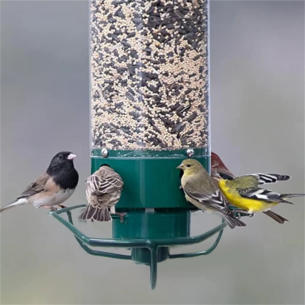 Squirrel Proof Bird Feeder Metal Tube Hanging Outdoor Garden Backyard