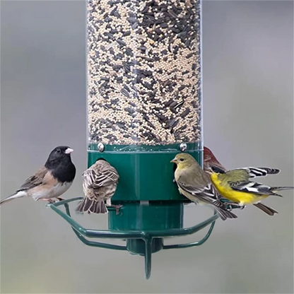 Squirrel Proof Bird Feeder Metal Tube Hanging Outdoor Garden Backyard