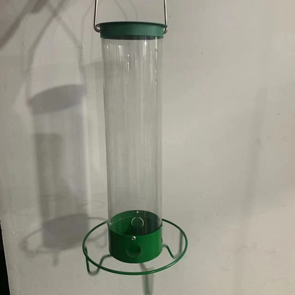 Squirrel Proof Bird Feeder Metal Tube Hanging Outdoor Garden Backyard