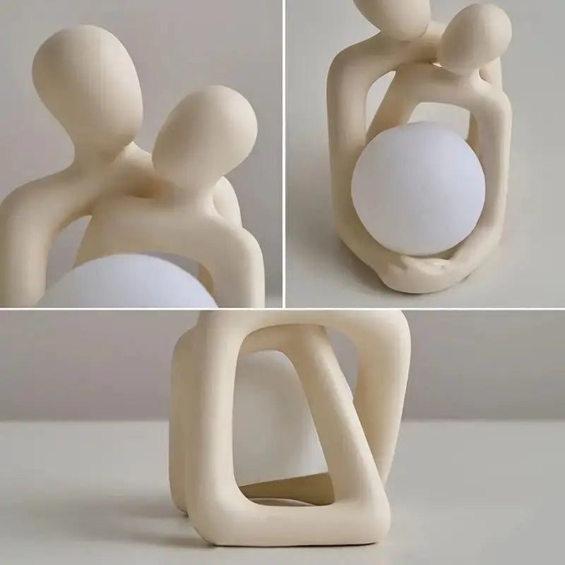 Nordic Couple Figurine Minimalist Resin Shelf Decor Home Ornament