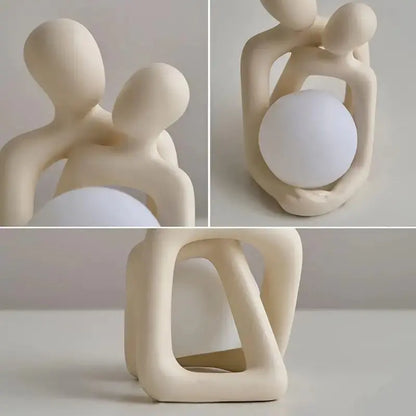 Nordic Couple Figurine Minimalist Resin Shelf Decor Home Ornament