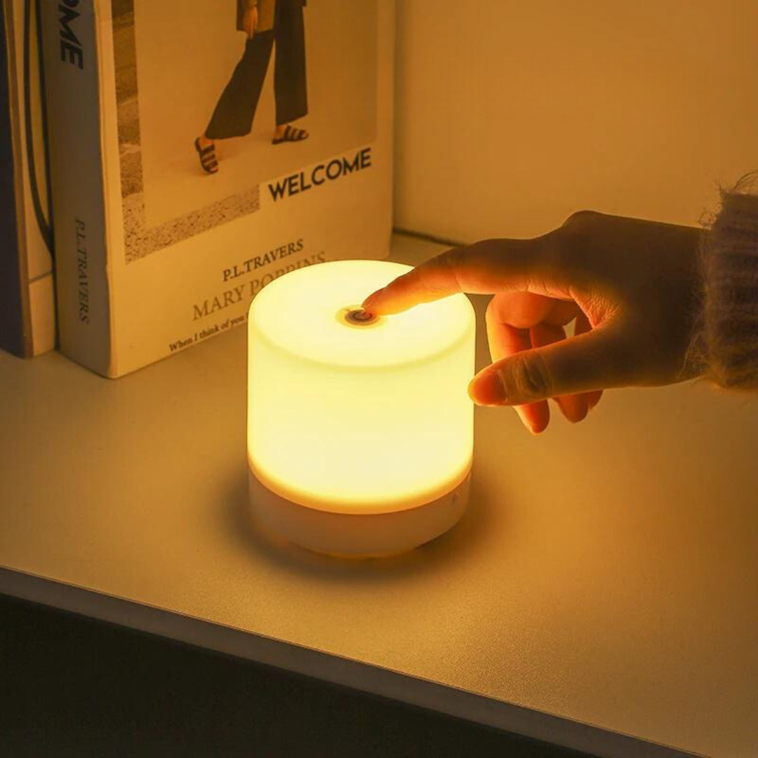 Compact LED Night Light USB-C Rechargeable Touch Dimming Bedside Lamp Home Decor