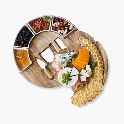Acacia Wood Cheese Board and Knife Set Charcuterie Board Home Decor