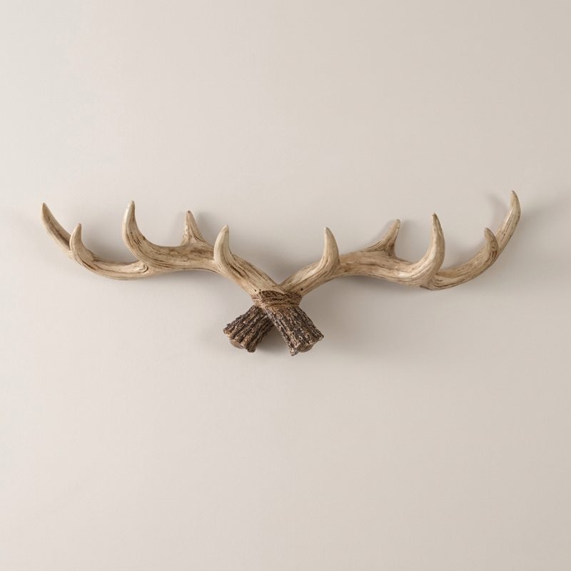 Resin Antler Wall-Mounted Coat Rack Multi-Hook Vintage Entryway Storage Home Decor