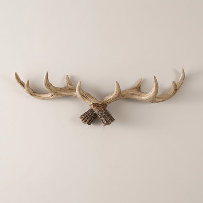 Resin Antler Wall-Mounted Coat Rack Multi-Hook Vintage Entryway Storage Home Decor
