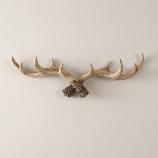 Resin Antler Wall-Mounted Coat Rack Multi-Hook Vintage Entryway Storage Home Decor