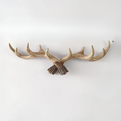 Resin Antler Wall-Mounted Coat Rack Multi-Hook Vintage Entryway Storage Home Decor