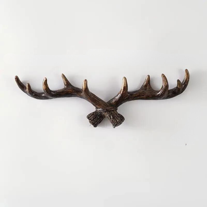 Resin Antler Wall-Mounted Coat Rack Multi-Hook Vintage Entryway Storage Home Decor