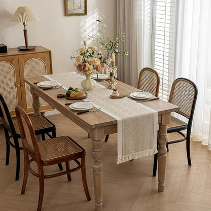 Woven Zigzag Texture Table Runner Dining Table Linen Home Decor
