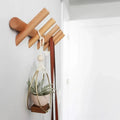 Solid Oak Wall Rack Minimalist Peg Organiser Entryway Decor Hallway