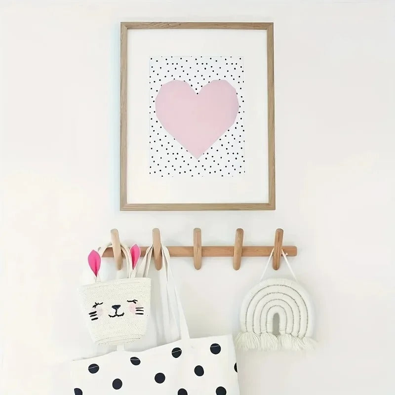 Solid Oak Wall Rack Minimalist Peg Organiser Entryway Home Decor