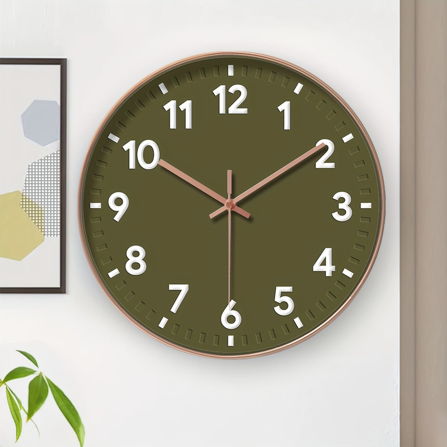 Modern 3D Minimalist Wall Clock Silent Sweep Round Home Decor