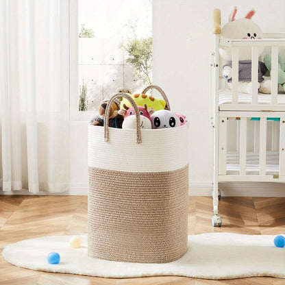 Extra Large Woven Cotton Laundry Hamper with Handles Home Decor