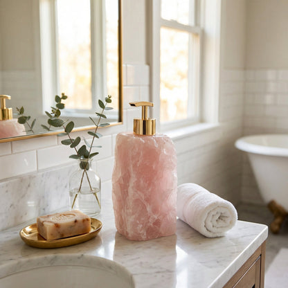 Crystal Quartz Texture Soap Dispenser Luxury Bathroom Vanity Decor