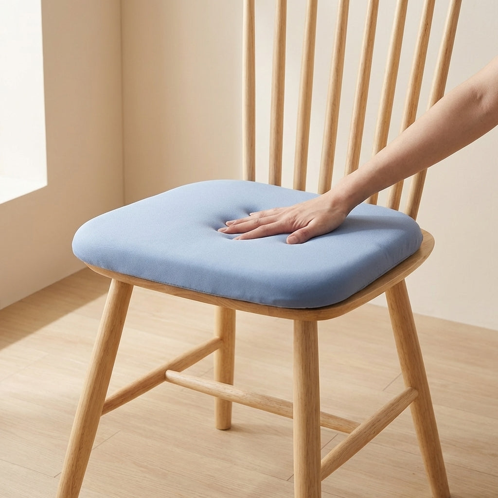 Memory Foam Seat Cushion Square 40cm Anti-Slip Chair Pad Home Office