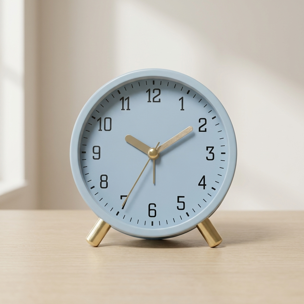Scandinavian Silent Table Clock Metal and Glass Battery Powered Desk Home Decor