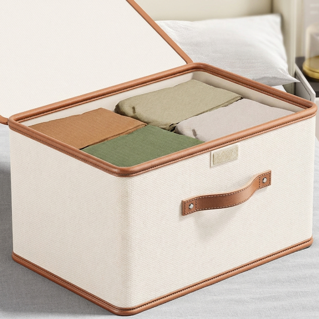 Foldable Fabric Storage Box with Lid Closet Organiser Home Decor